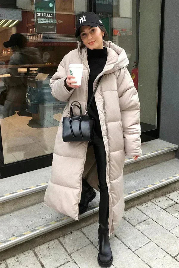 Parka Femme Élégante Hiver - Manteau Long Capuche Legère
