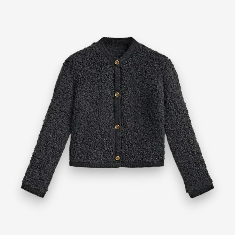 Cardigan Élégant Manches Longues Taille Affûtée