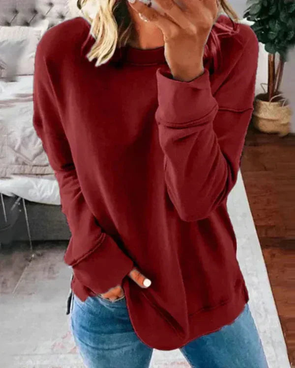 Sweat à Capuche Femme Douce – Pull Décontracté en Coton avec Col Rond
