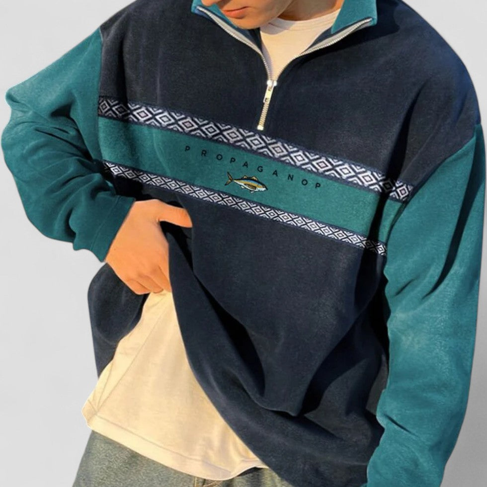 Sweat-shirt zippé homme style sportif - LuxeStyle