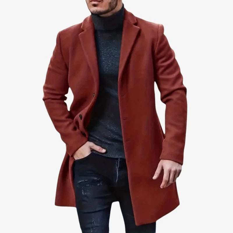 Manteau Femme Long Élégant Boutonné