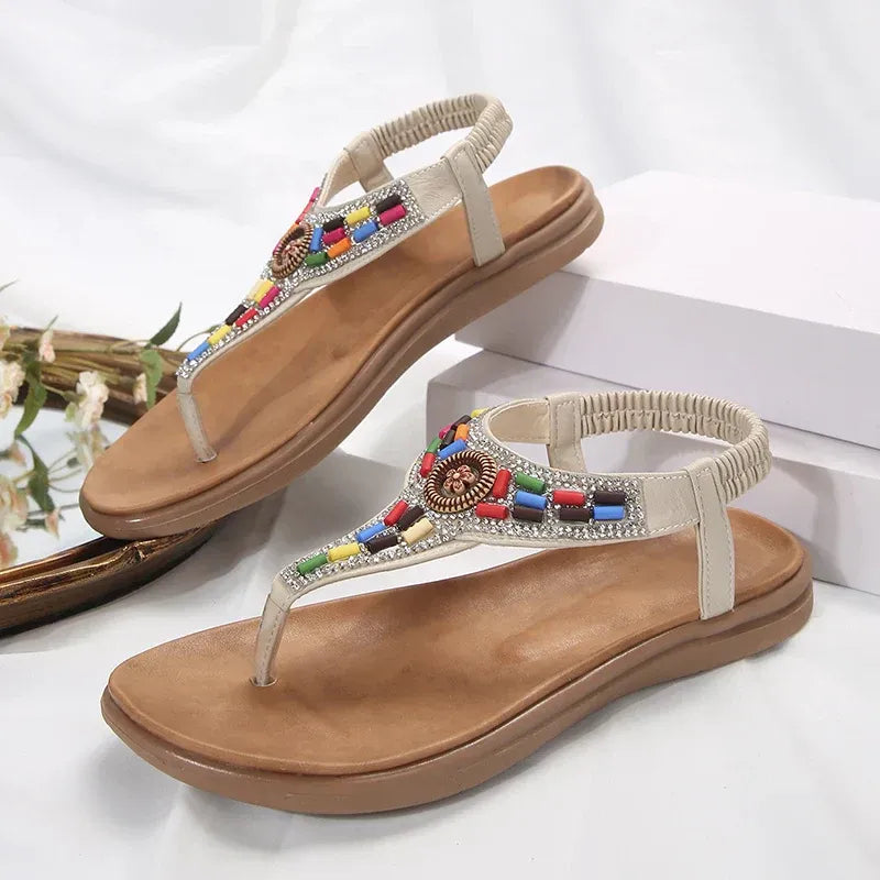 Sandales Boho Chic avec Perles pour Été