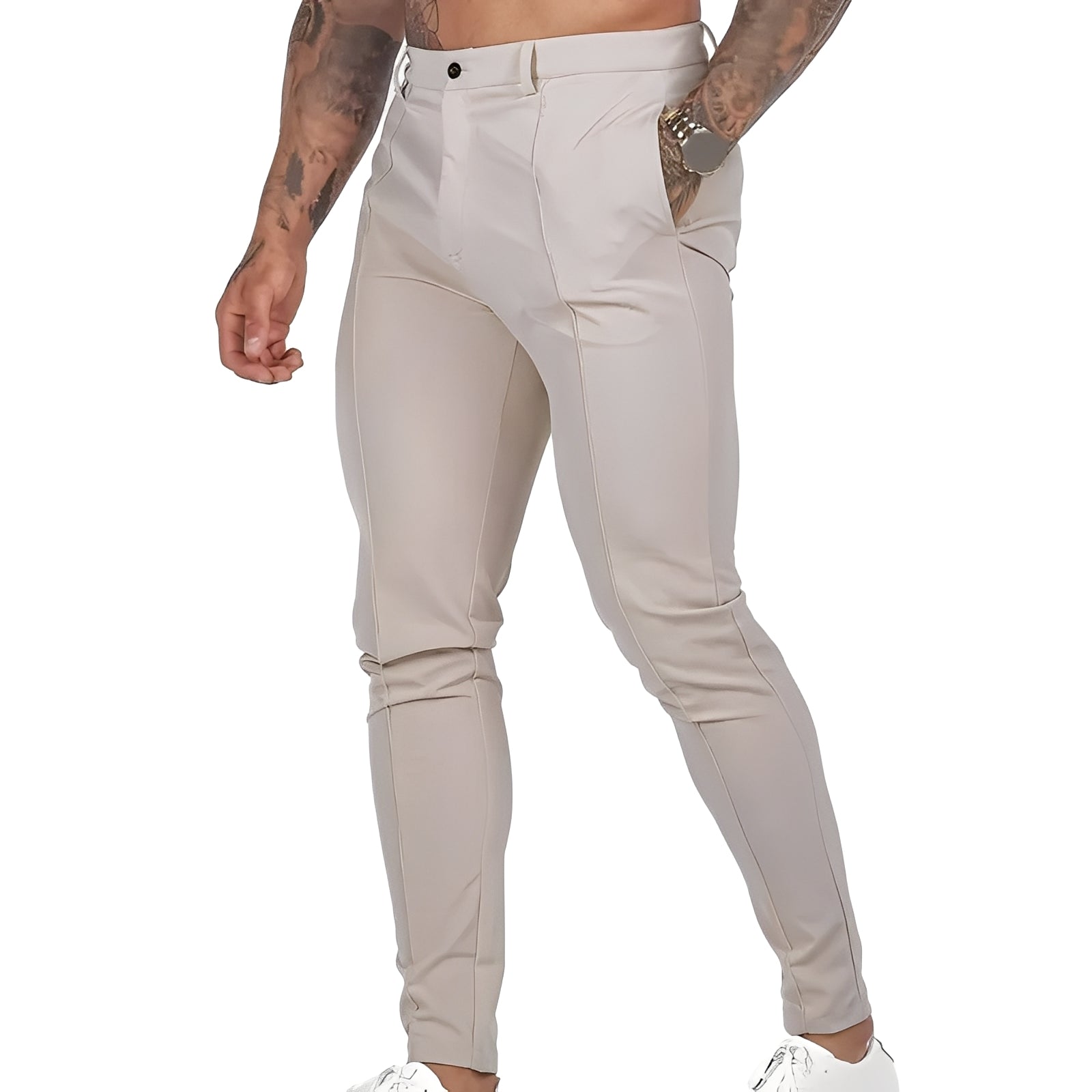 Pantalon Homme Élégant Taille Fine pour Bureau et Loisirs - LuxeStyle