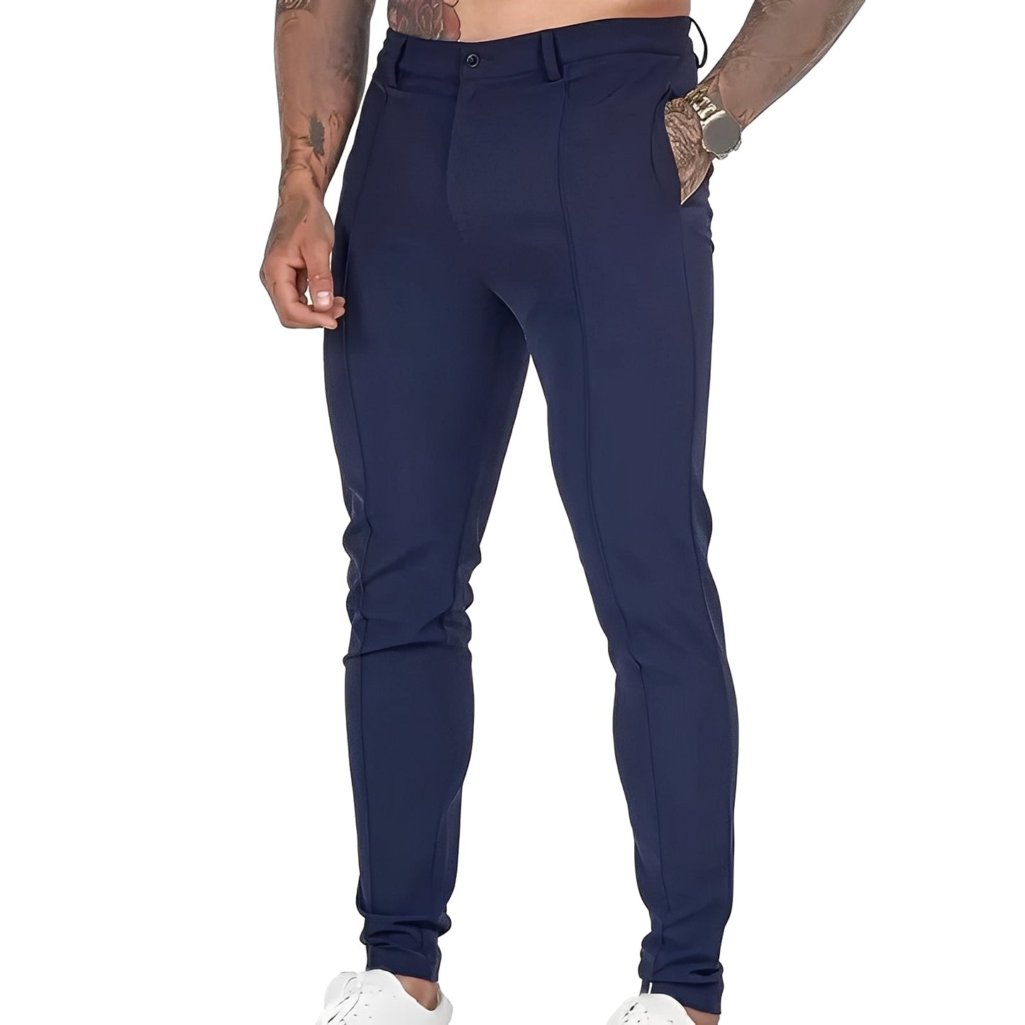 Pantalon Homme Élégant Taille Fine pour Bureau et Loisirs