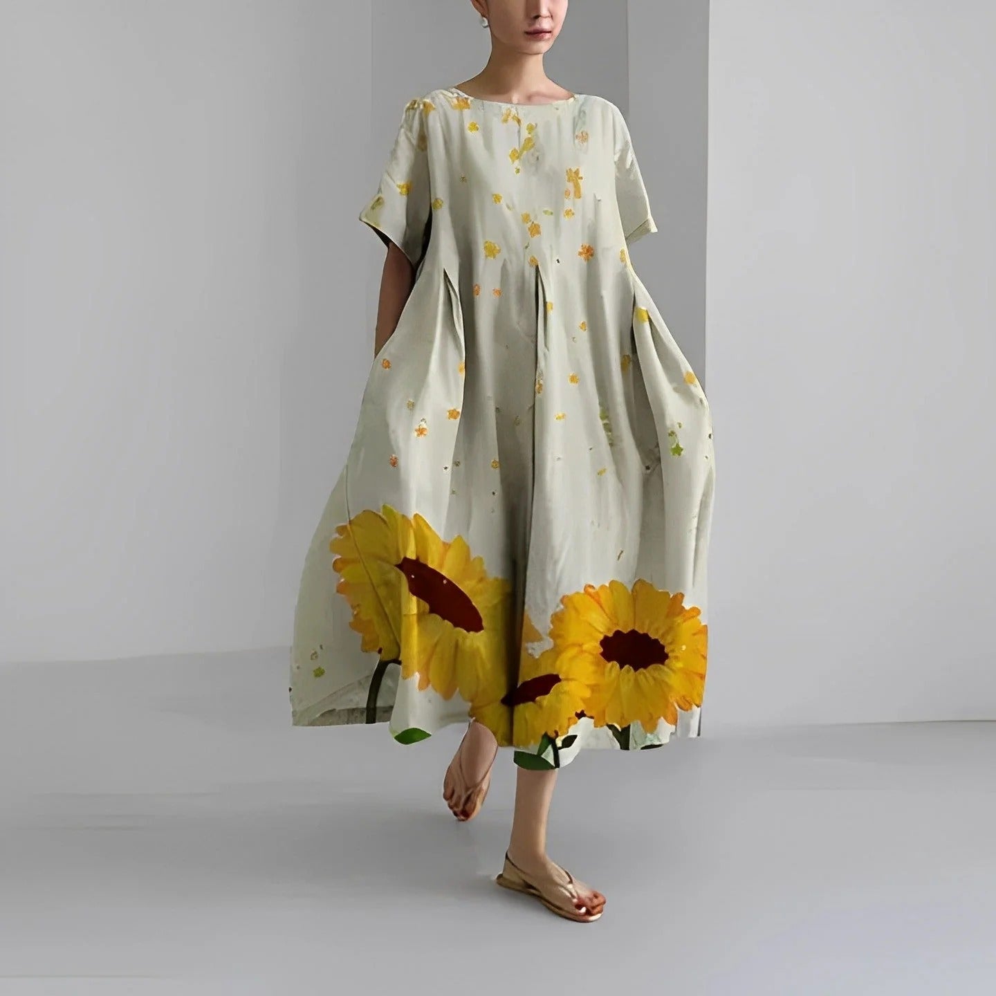 Robe Florale Été Pour Femme Taille Droite