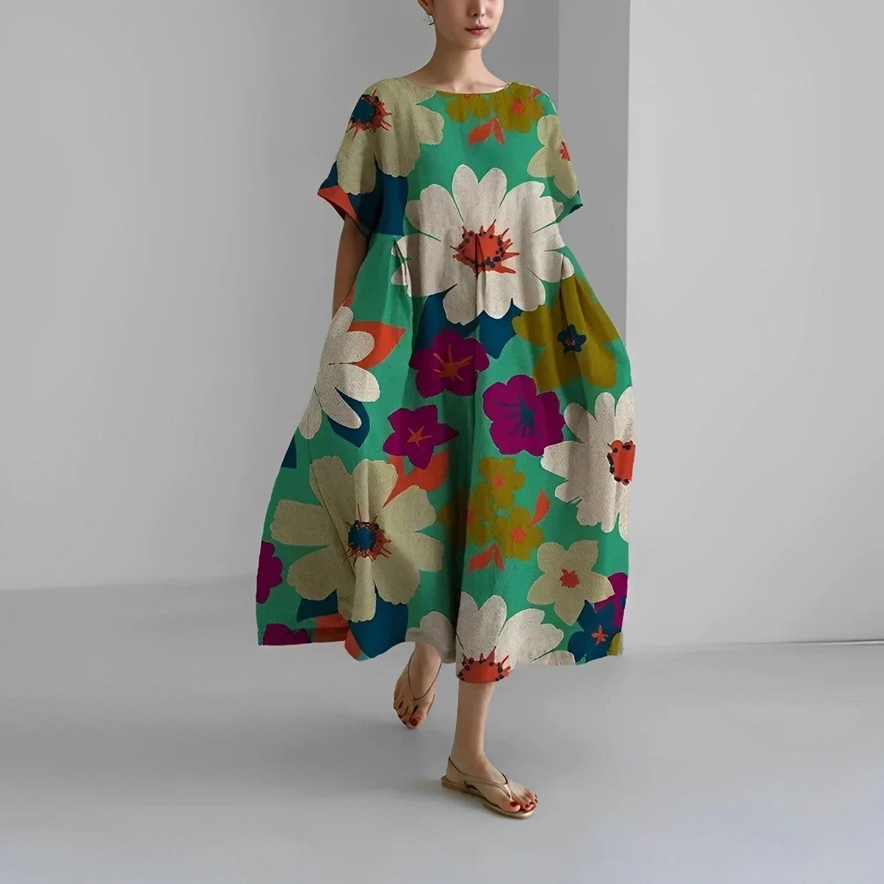 Robe Florale Été Pour Femme Taille Droite
