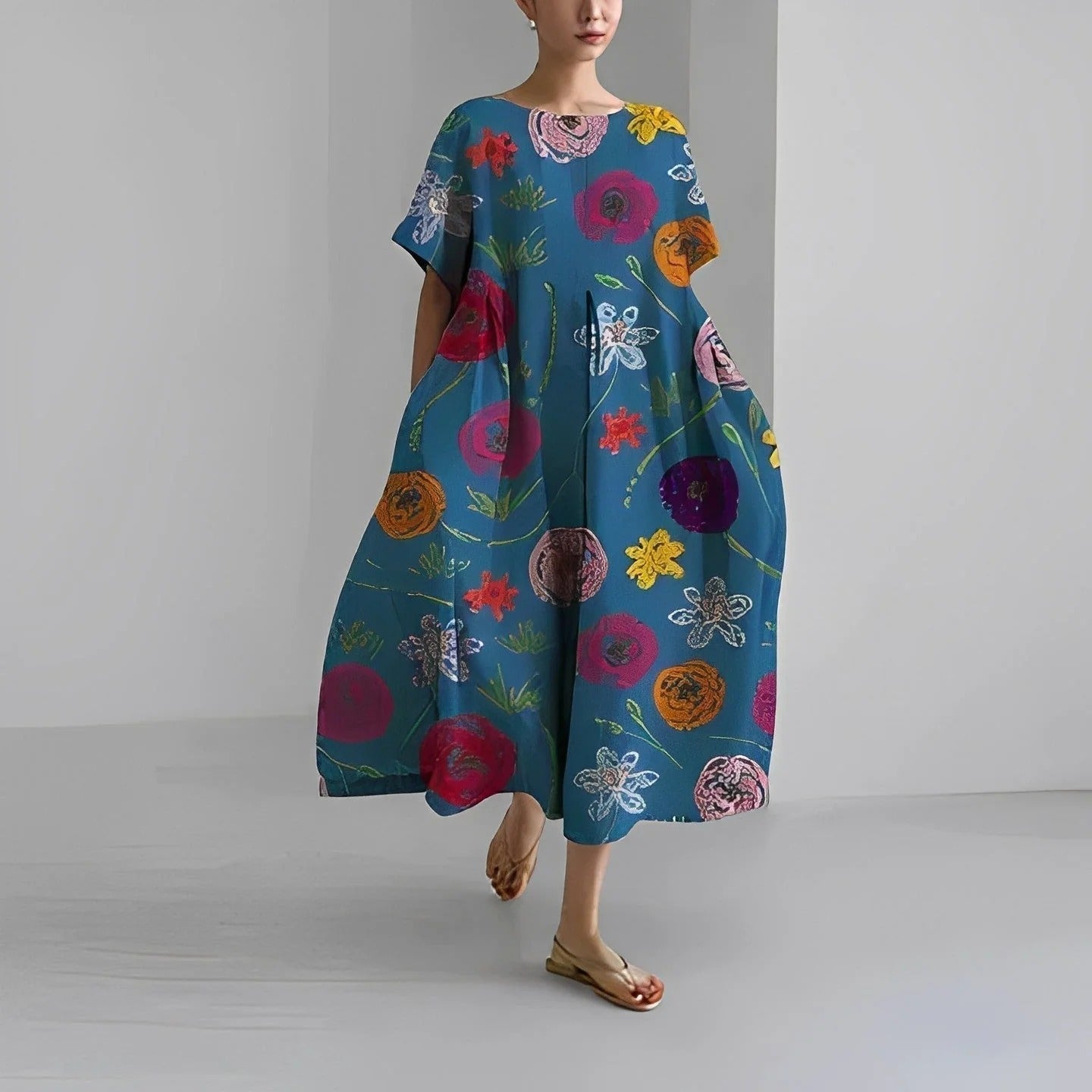 Robe Florale Été Pour Femme Taille Droite