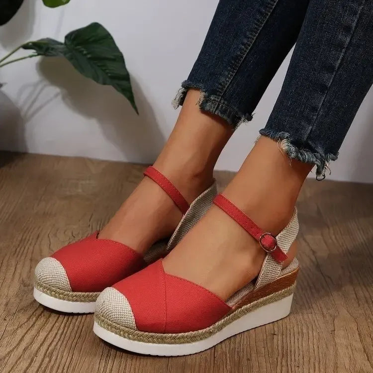 Sandales Espadrille Élevées pour Femme été