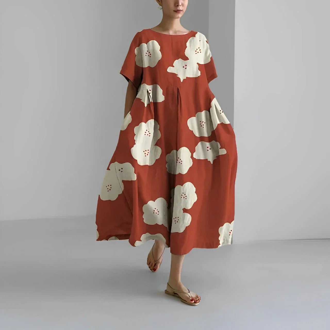 Robe Florale Été Pour Femme Taille Droite