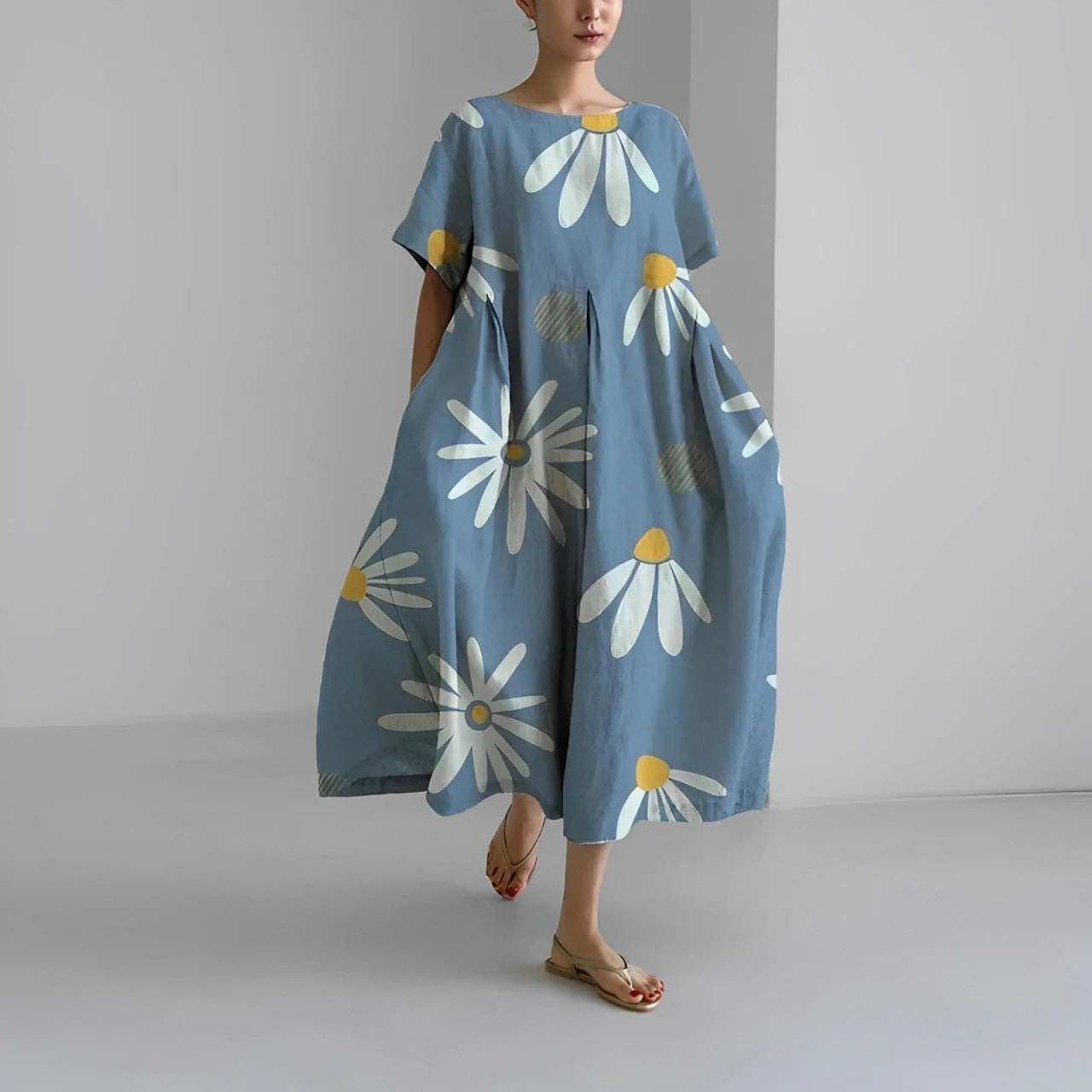Robe Florale Été Pour Femme Taille Droite