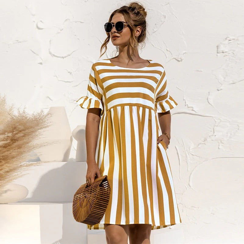 Robe Rayée Élégante pour Femme | Parfaite pour le Printemps
