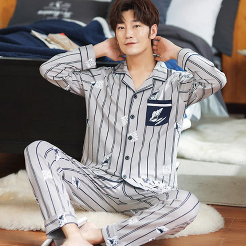 Pyjama Homme Confortable Manches Longues pour Toute la Famille - LuxeStyle