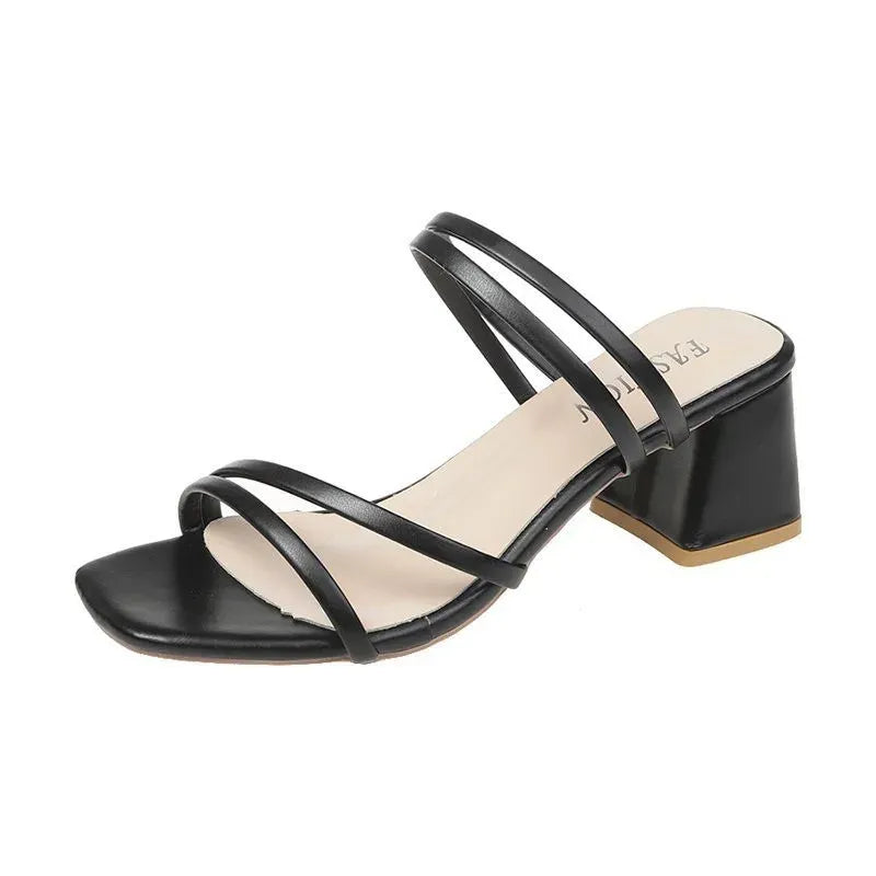 Sandales Femme Élégantes à Talon Haut avec Brides Décoratives - LuxeStyle