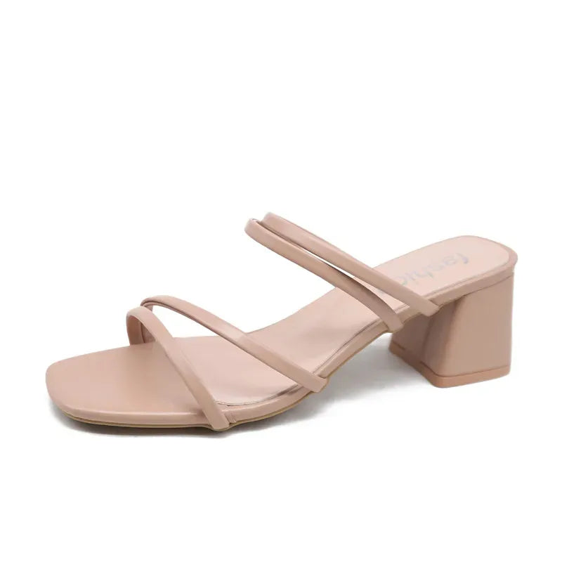 Sandales Femme Élégantes à Talon Haut avec Brides Décoratives