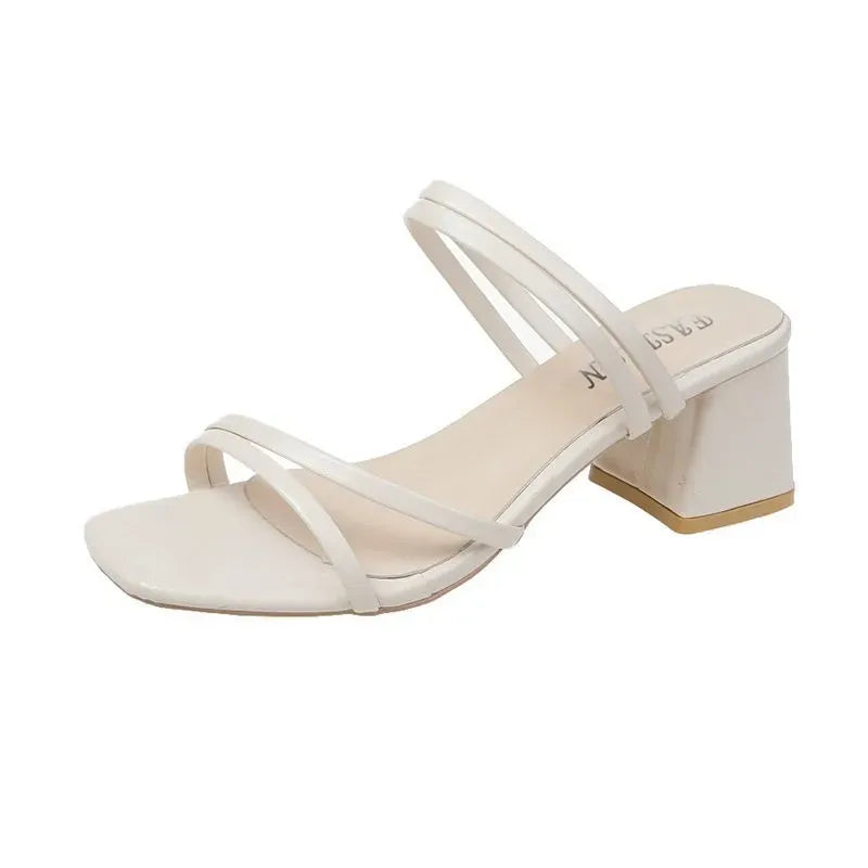 Sandales Femme Élégantes à Talon Haut avec Brides Décoratives