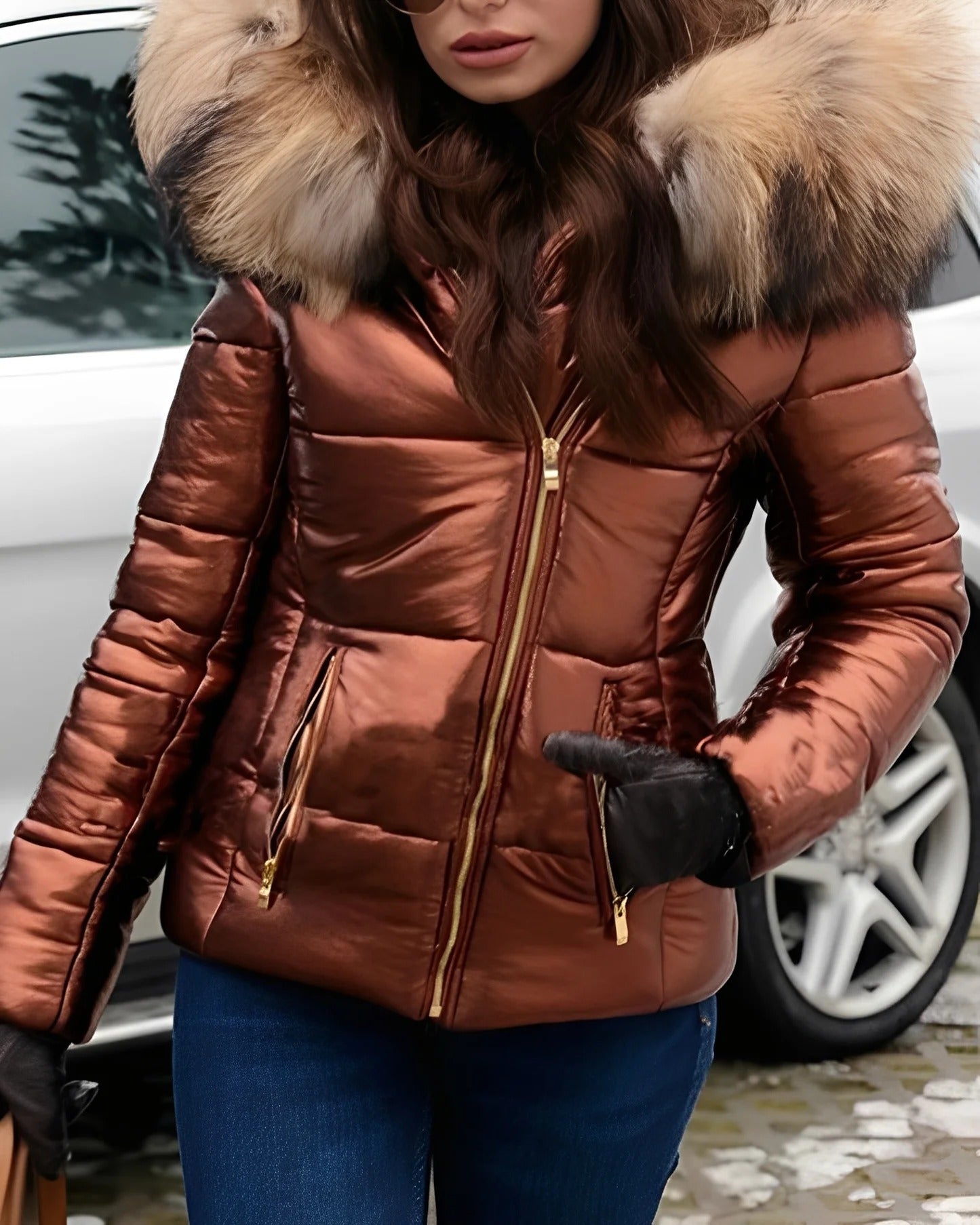 Parka Femme Élégante Hiver avec Capuchon