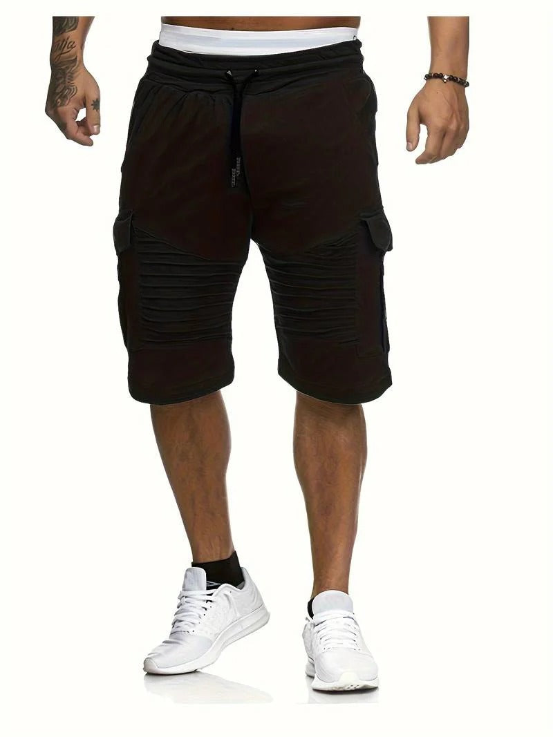 Short Décontracté Poches Côte pour Été Homme