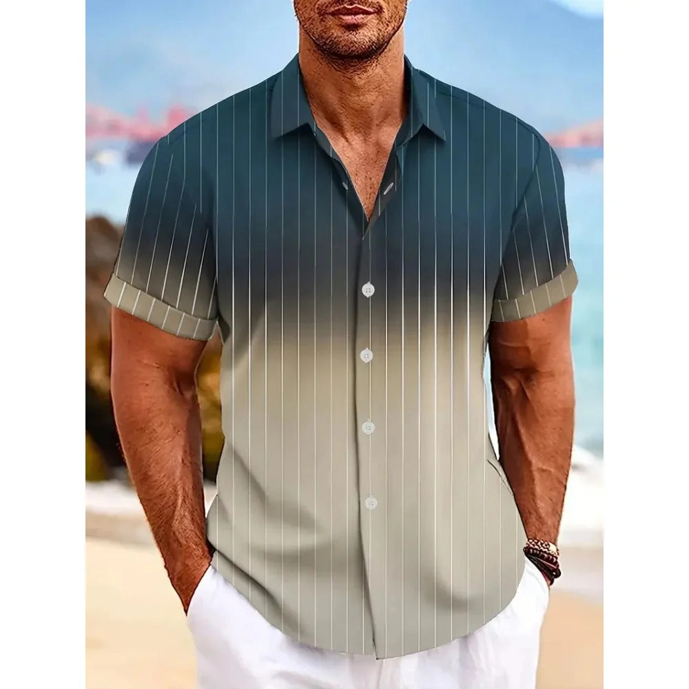 Chemise Homme Été Manches Courtes Colorée - LuxeStyle