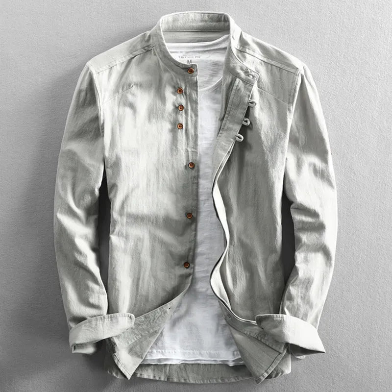 Chemise Homme Élégante à Col Rond pour Tous Les Jours