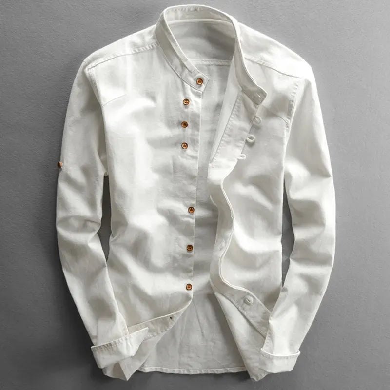 Chemise Homme Élégante à Col Rond pour Tous Les Jours