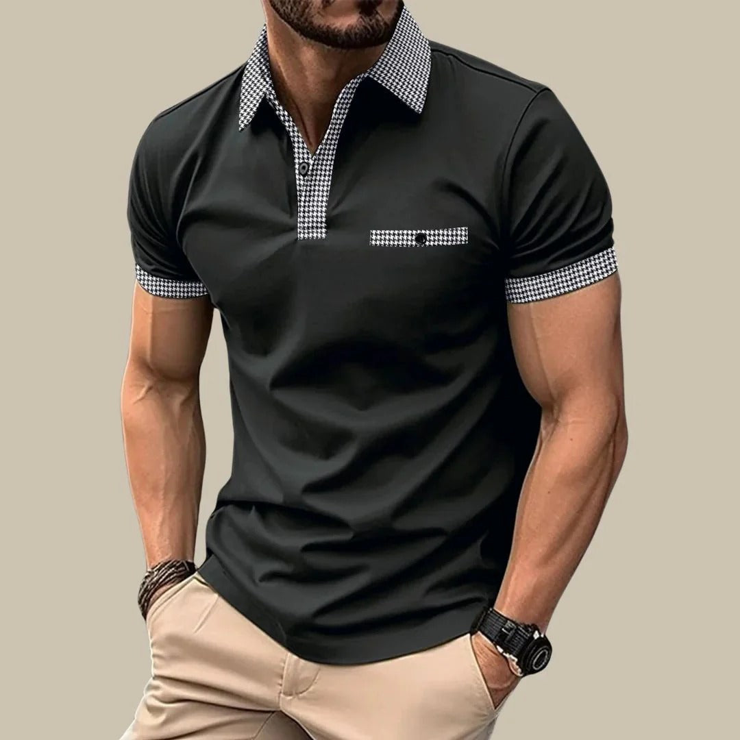 Polo Homme Décontracté à Carreaux Colorés