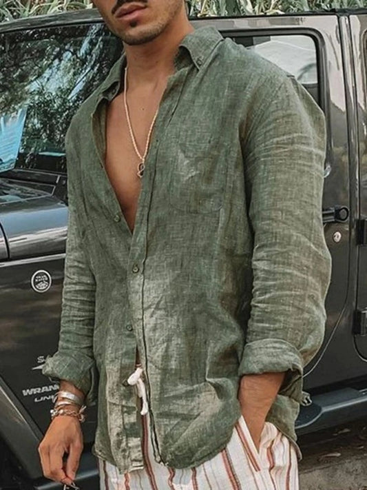 Chemise Homme Manches Longues Retroussables Été - LuxeStyle