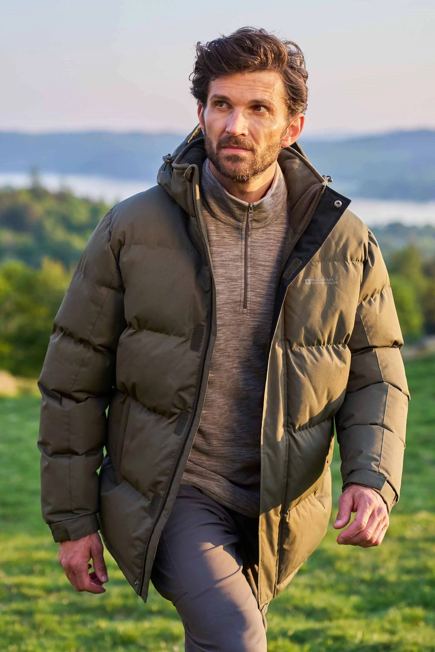 Veste Hivernale Doublée avec Capuche et Poches Fermetures Éclair pour Homme