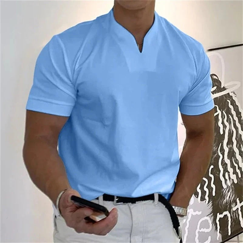 T-Shirt Décontracté Homme Manches Courtes Col V