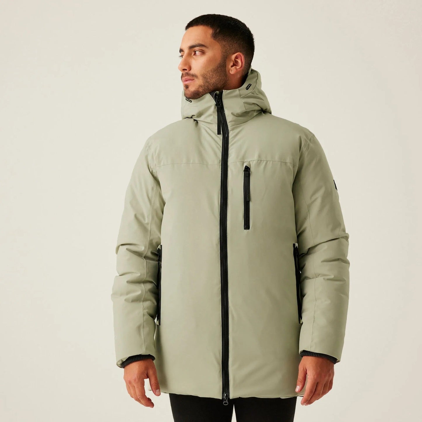 Veste Hivernale Douillette avec Capuche et Poches Fermées pour Homme