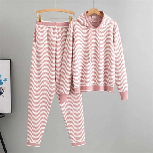 Ensemble Deux Pièces Rayé Féminin pour Femme au Quotidien - LuxeStyle