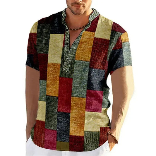 Chemise Estivale Imprimée Colorée pour Homme Taille Grande - LuxeStyle