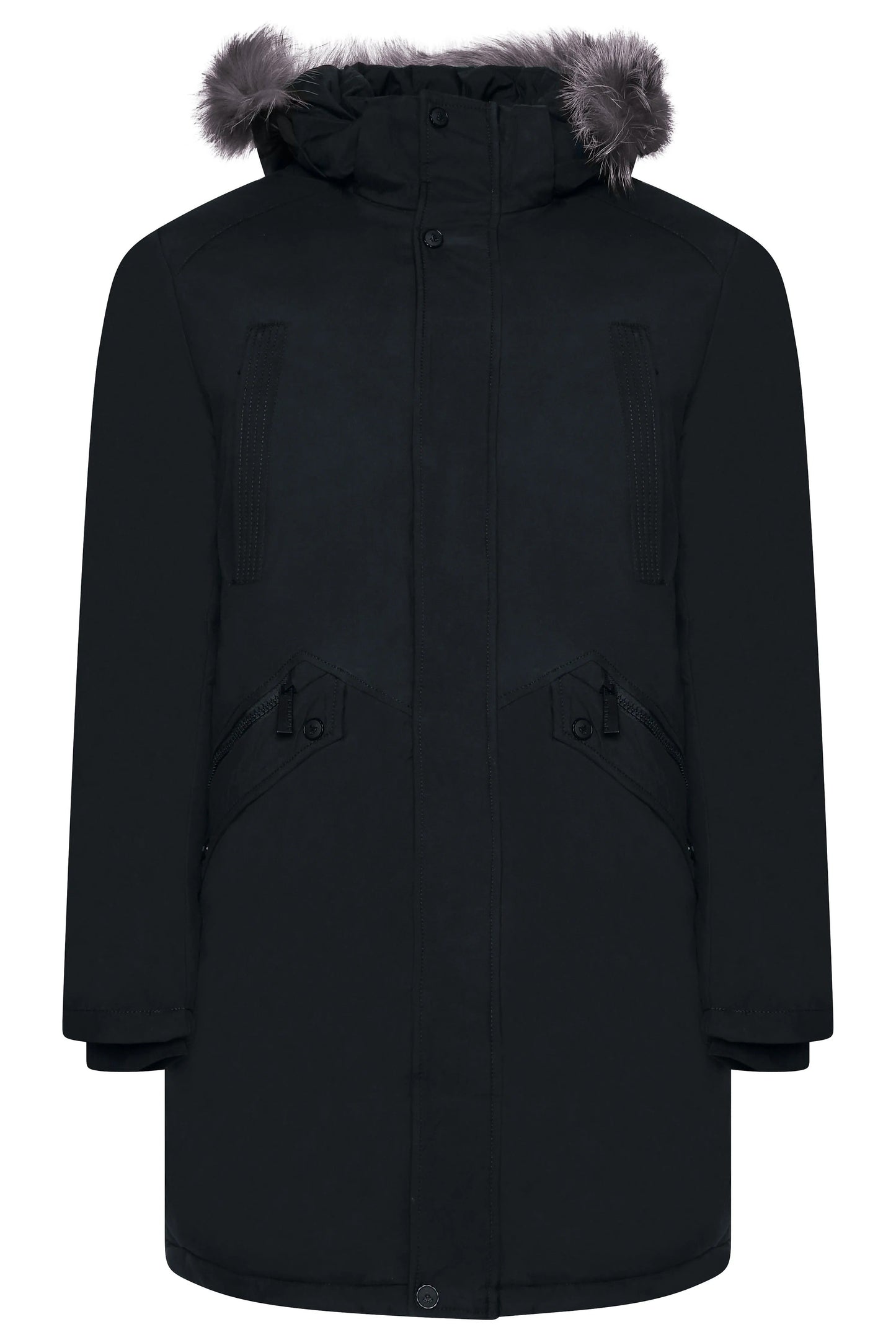 Parka Hivernale Douillet avec Capuche et Poches Fermetures Éclair pour Homme
