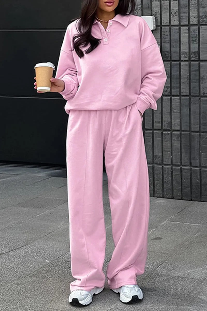 Costume Décontracté Complet Pantalon Large pour Femme