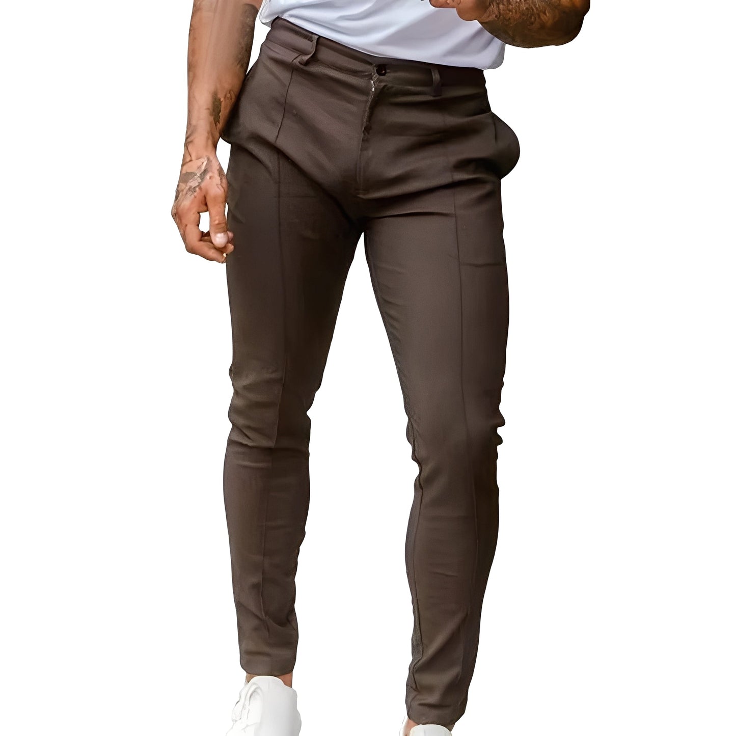 Pantalon Homme Élégant Taille Fine pour Bureau et Loisirs