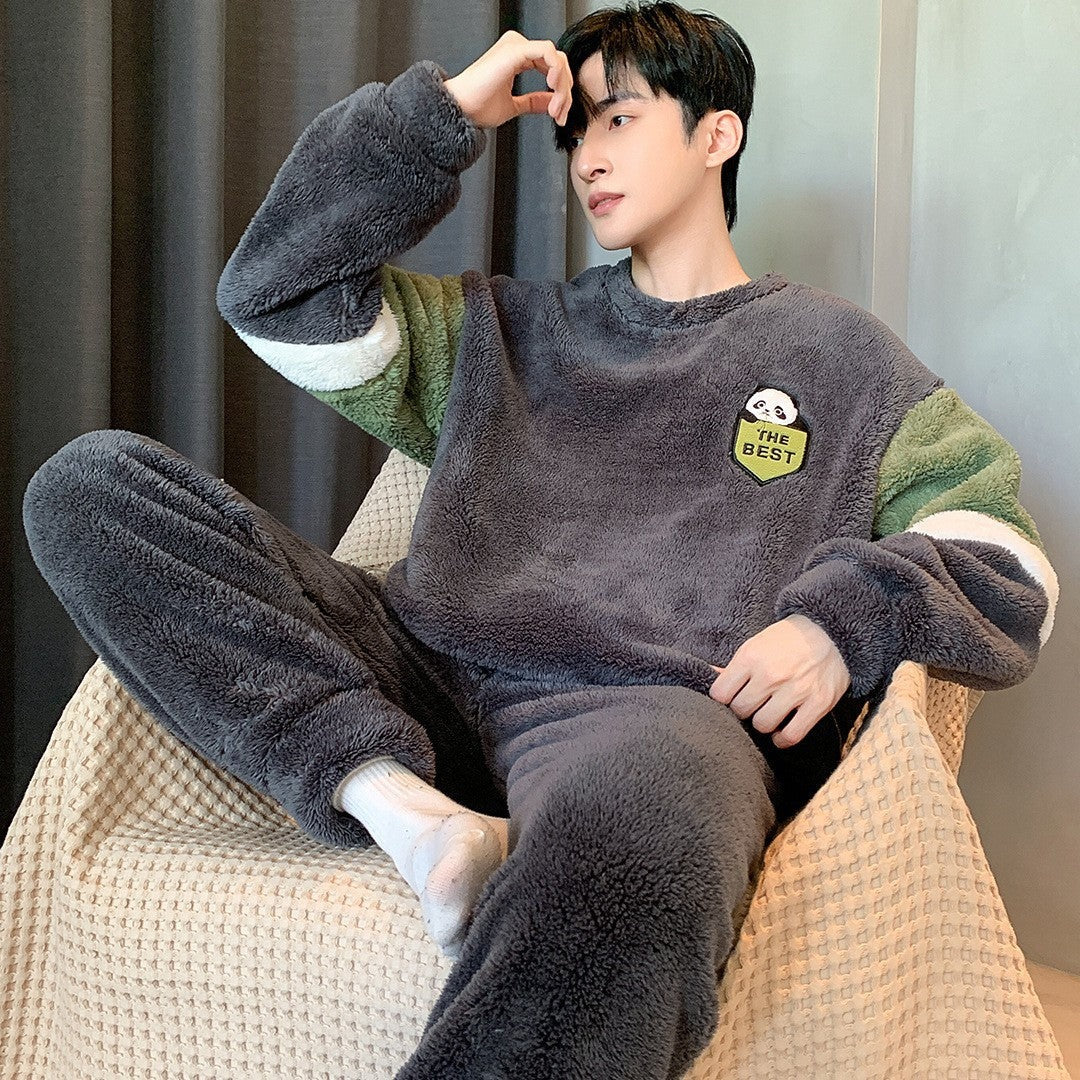 Pyjama Homme Hiver Confortable Col Rond