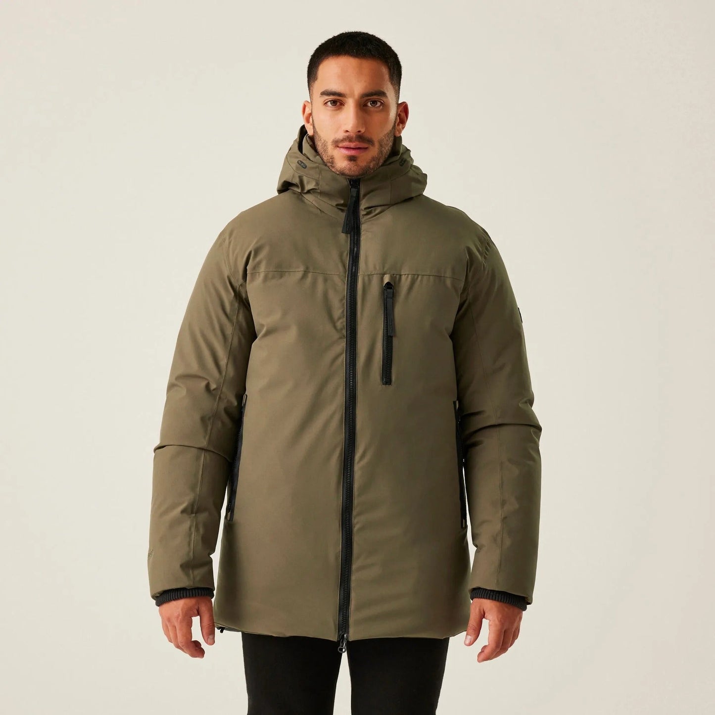 Veste Hivernale Douillette avec Capuche et Poches Fermées pour Homme