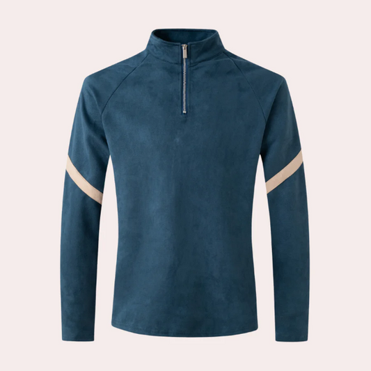 Pull Zippé Rayé Élégant Pour Homme Automne-Hiver - LuxeStyle