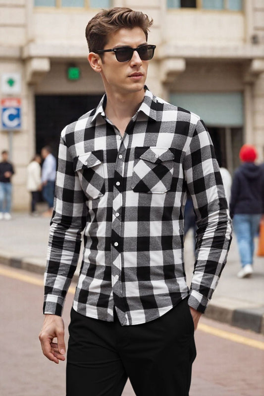 Chemise Flanelle à Manches Longues pour Hommes - LuxeStyle
