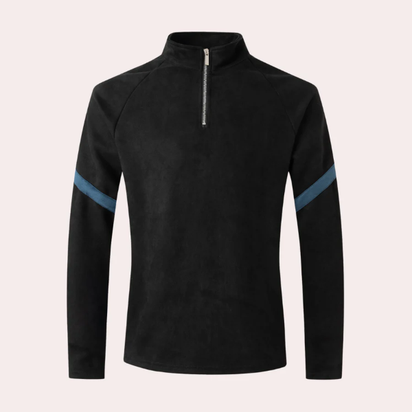 Pull Zippé Rayé Élégant Pour Homme Automne-Hiver