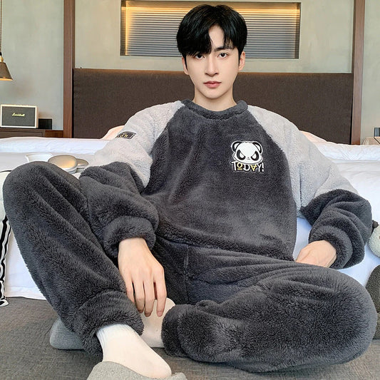 Pyjama Homme Hiver Confortable Col Rond - LuxeStyle