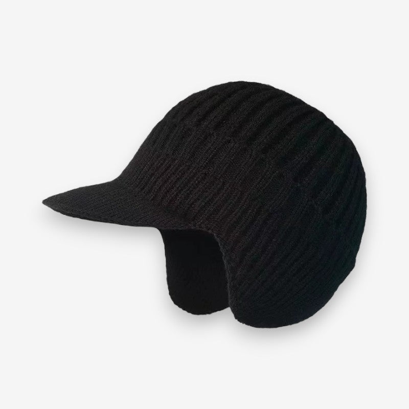 Casque Hiver Douillet avec Visière et Oreilles Couvertes