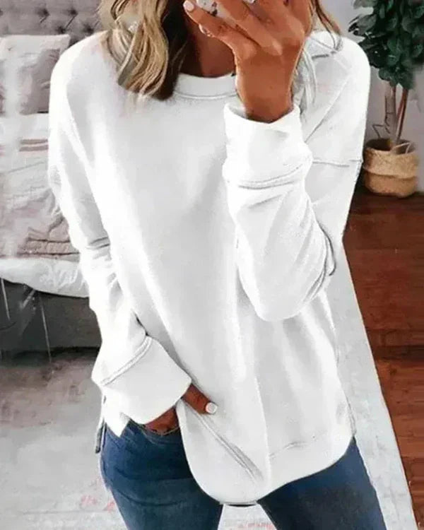 Sweat à Capuche Femme Douce – Pull Décontracté en Coton avec Col Rond