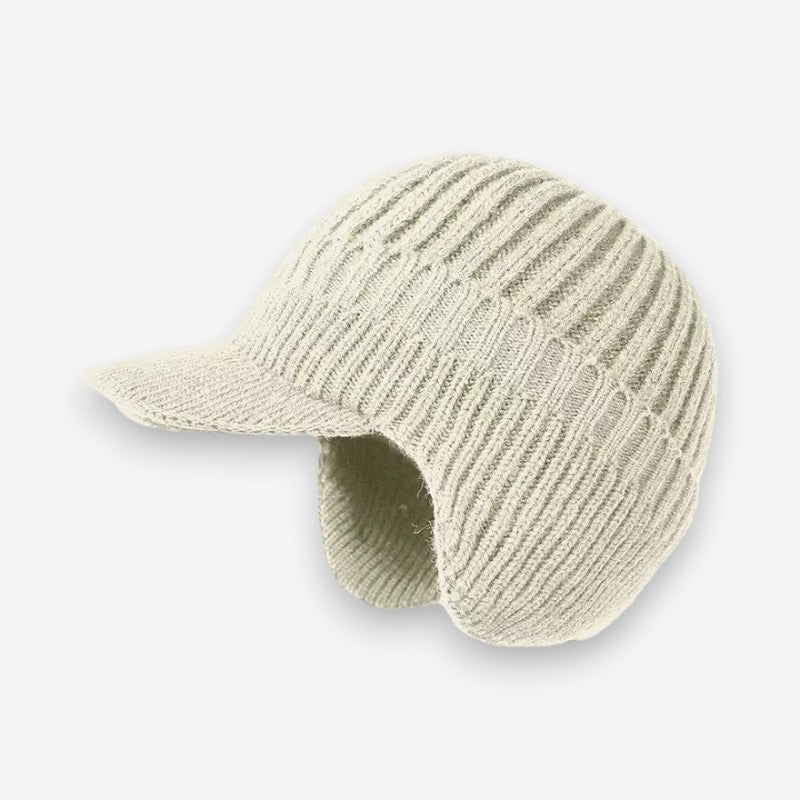 Casque Hiver Douillet avec Visière et Oreilles Couvertes
