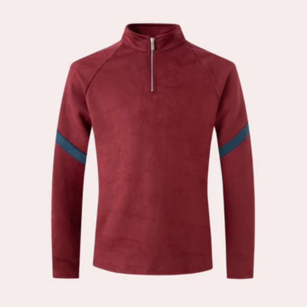 Pull Zippé Rayé Élégant Pour Homme Automne-Hiver