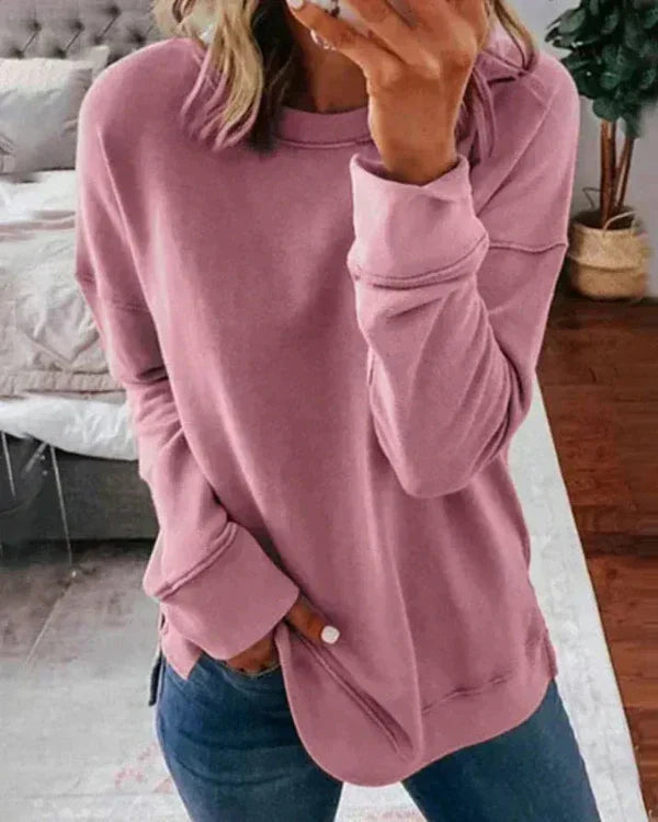 Sweat à Capuche Femme Douce – Pull Décontracté en Coton avec Col Rond