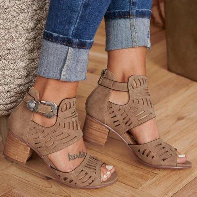 Sandales Hauts Talons pour Femme avec Fermeture Arrière Réglable