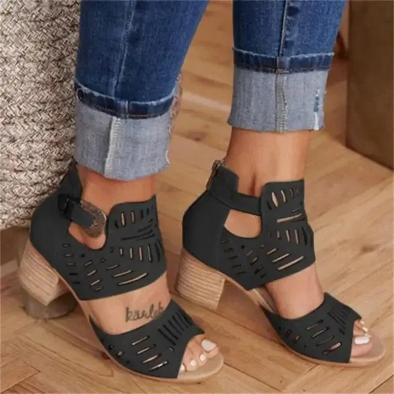 Sandales Hauts Talons pour Femme avec Fermeture Arrière Réglable