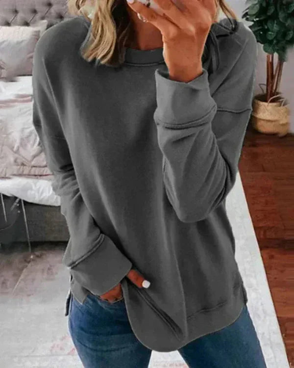 Sweat à Capuche Femme Douce – Pull Décontracté en Coton avec Col Rond