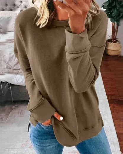Sweat à Capuche Femme Douce – Pull Décontracté en Coton avec Col Rond