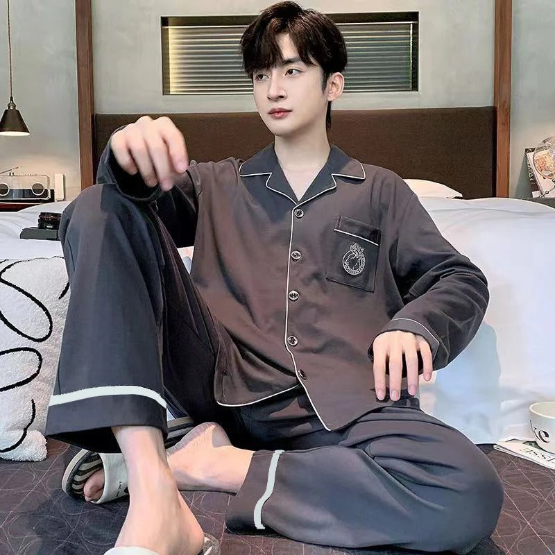 Pyjama Homme Confortable Manches Longues pour Toute la Famille
